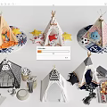 Different Style Kids Tents Featuring Cartoon Patterns Star Decorations and Printed Bases