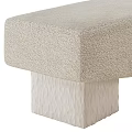 Comfortable Plush Sofa Bench With Brown Beige Upholstery And Wooden Legs