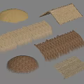 Building Materials Thatch Weeds Hay Hay Shelf 3d model