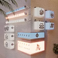 Roadside Facilities With Neon Illuminated Signs Decorative Lighting And Plants