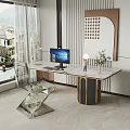 Modern Desk Chair Desk Computer Desk 3d model