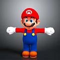 Cartoon Mario Character With Red Hat Blue Overalls White Gloves Brown Shoes