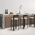 Bar chair combination 3d model