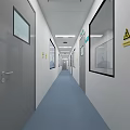 Modern Laboratory Interior With Lab Benches Computers Fume Hoods And Warning Signs