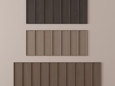Modern Wooden Wall Paneling Design With Different Natural Wood Tones And Textured Surfaces 3d model