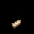 Stylish Modern White Ruffled Chandelier with Soft Lighting for Interior Decoration 3d model