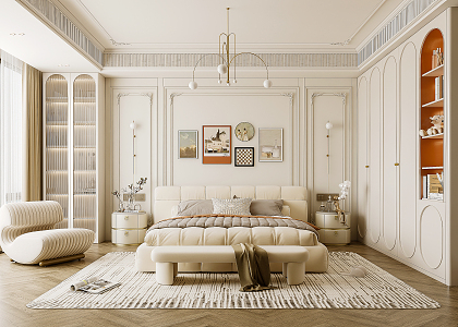 French Bedroom Home Bedroom 3d model