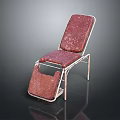 Modern Red Padded Recliner Chair with Metal Frame and Soft Upholstered Fabric