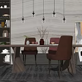 Modern Dining Table and Chair Combination 3d model