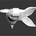 Stylish Silver Fish Shaped Pendant Fashion Accessory With Detailed Design