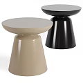 Modern Functional Table with Beige and Black Round Tabletop and Conical Base Design 3d model