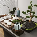 New Chinese Tea Set Teapot Ornaments Combination 3d model