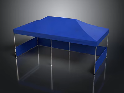 Blue Outdoor Canopy Tent Furniture With Metal Frame And Portable Shade Structure 3d model