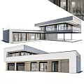 Modern Detached Villa Exterior Design Featuring Large Glass Windows Terrace And Garage