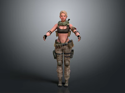 Modern Woman Lady Soldier Female Detective Female Agent Female Hit 3d model