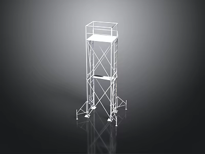 Tall Multi Level Metal Scaffolding Structure With Support Platform Frames 3d model