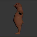 Cartoon Bear Character In Orange Color Standing With Arms Outstretched 3D Model Design