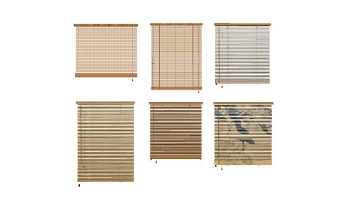 Modern venetian blinds roller blinds sunshade bamboo curtain mat curtain 3d model