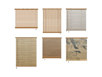 Modern venetian blinds roller blinds sunshade bamboo curtain mat curtain 3d model