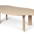 Modern Irregular Desk Log Desk 3d model