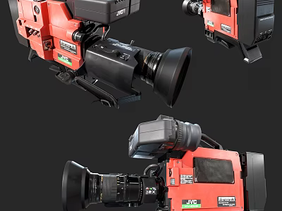 JVC Professional Red Digital Video Camera With High Definition Lens And Multi Angle Design 3d model