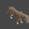Detailed Realistic 3D Leopard Model With Spotted Fur And Lifelike Stance
