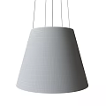 Modern Pendant Light with Striped Conical Shade Metallic Finish Hanging Black Cords in Home Interior