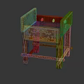 Traditional Wooden Stool With Intricate Carved Patterns And Decorative Leg Design
