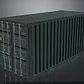 Green Industrial Metal Shipping Container With Vertical Stripes And Locking Doors