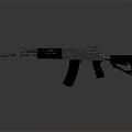 Black Tactical Assault Rifle 3D Rendering With Detailed Barrel And Magazine