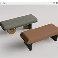 Modern sofa stool bench combination 3d model
