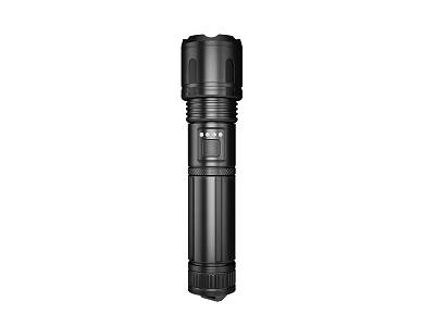 Black Tactical Flashlight With Durable Body And Bright LED Illumination Function 3d model