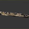 Detailed Natural Terrain Model Showcasing Mountainous Rock Formations River And Lush Vegetation