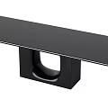 Modern Minimalist Black Dining Table With Sleek Surface And Unique U Shaped Base 3d model