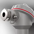 Industrial Temperature Sensor With Gray Housing And Red Stripe Probe