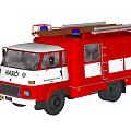 Classic Red HAASCI Fire Truck with Ladder on Top and Functional Design