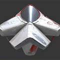 Red and White Cosmic Spacecraft Model With Number 72 And Aerodynamic Design