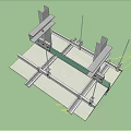 Modern node top surface node latex paint connected with glass 3d model