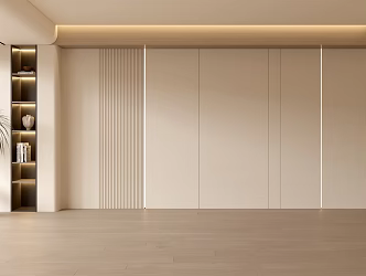 Living room sofa background wall modern simple living room light luxury background wall balcony cabinet sofa background 3d model