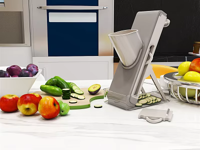 Efficient Vegetable Slicer for Fresh Fruits and Vegetables on Kitchen Countertop 3d model