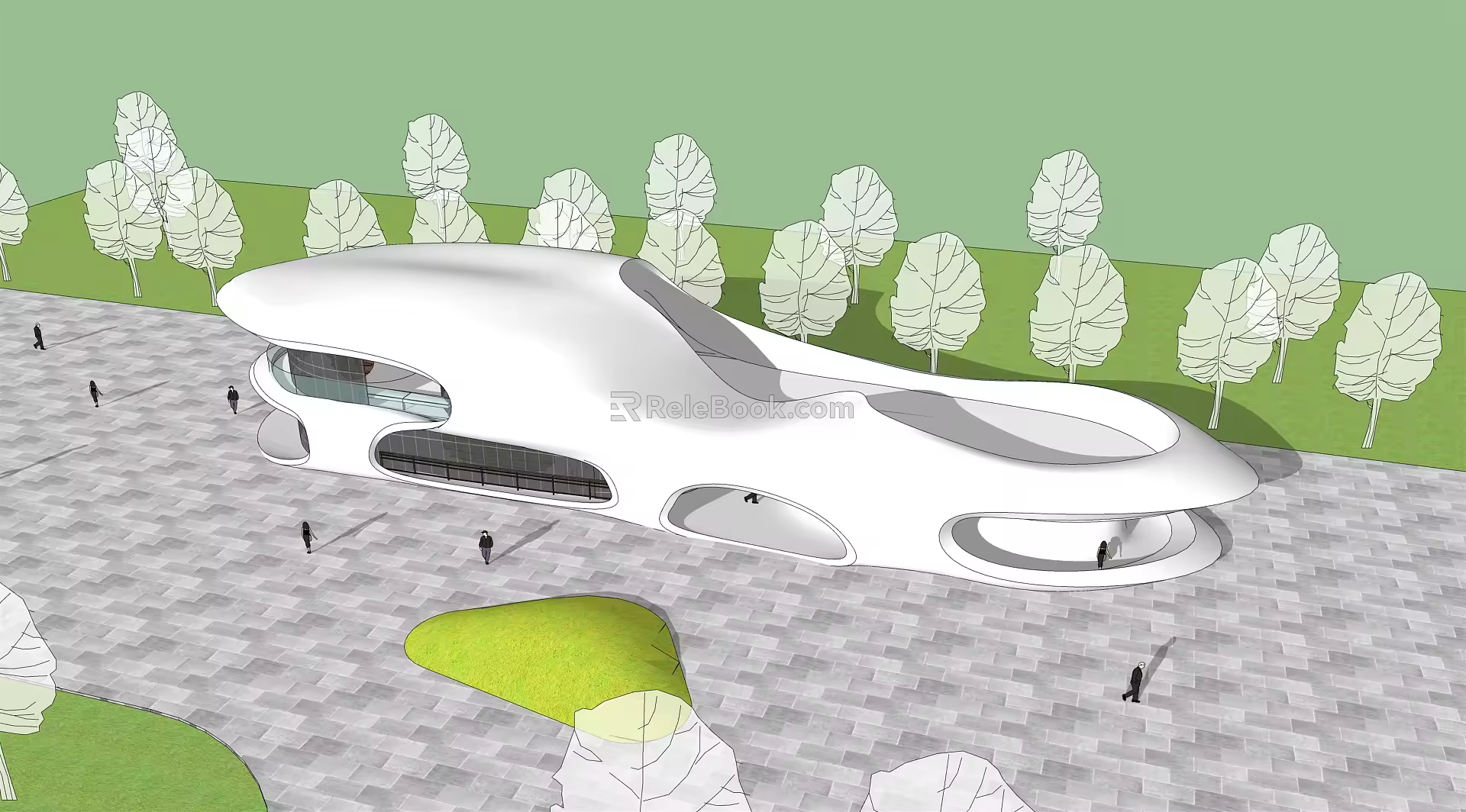 Modern Library Building Yundong Library Ma Yansong 3d model