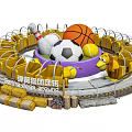 Amusement equipment spring dog rotating car