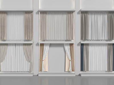 Various Stylish Curtain Designs In Different Colors For Home Window Decoration Ideas 3d model