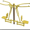 Yellow Dual Seated Outdoor Sports Equipment With Handles And Metal Frame