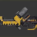 Detailed Mechanical Sculpture Carving in Yellow Black with M483 Marking