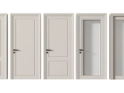 Modern Swing Doors with Various Designs Wooden Panels and Glass Inserts for Home Interior 3d model