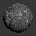 Natural Gray Stone Sphere With Textured Surface And Orange Speckles 3d model
