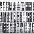 Various Modern Elevator Cabin Designs With Glass Doors And Metal Frame Structures 3d model