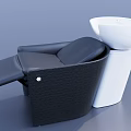 Black Salon Chair With White Sink For Modern Hairdressing Equipment