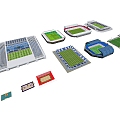 Modern Sports Field Football Field Basketball Court Basketball Court Combination Sports Field Stadium Badminton Court Tennis Court 3d model